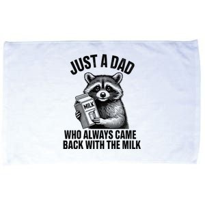 Funny Raccoon Just A Dad Who Always Came Back With The Milk Microfiber Hand Towel