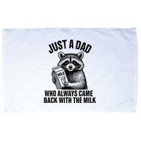 Funny Raccoon Just A Dad Who Always Came Back With The Milk Microfiber Hand Towel