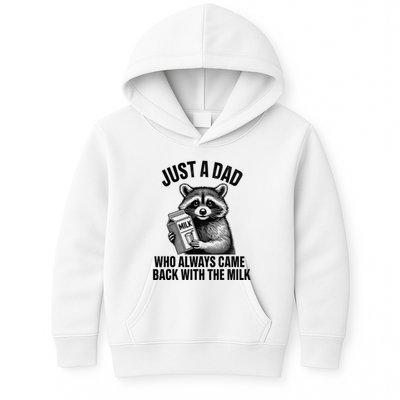 Funny Raccoon Just A Dad Who Always Came Back With The Milk Kids Hoodie