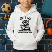 Funny Raccoon Just A Dad Who Always Came Back With The Milk Kids Hoodie