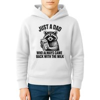 Funny Raccoon Just A Dad Who Always Came Back With The Milk Kids Hoodie
