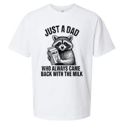 Funny Raccoon Just A Dad Who Always Came Back With The Milk Sueded Cloud Jersey T-Shirt