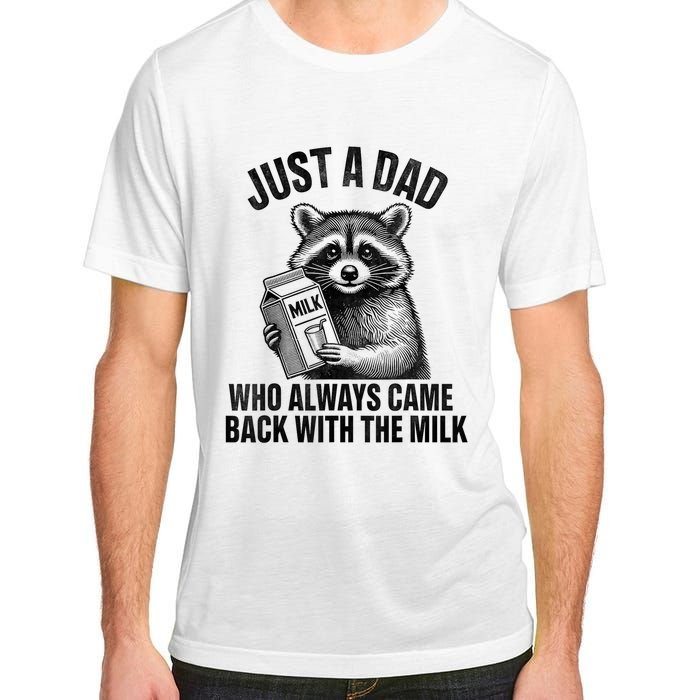 Funny Raccoon Just A Dad Who Always Came Back With The Milk Adult ChromaSoft Performance T-Shirt