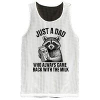 Funny Raccoon Just A Dad Who Always Came Back With The Milk Mesh Reversible Basketball Jersey Tank