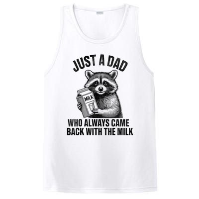 Funny Raccoon Just A Dad Who Always Came Back With The Milk PosiCharge Competitor Tank