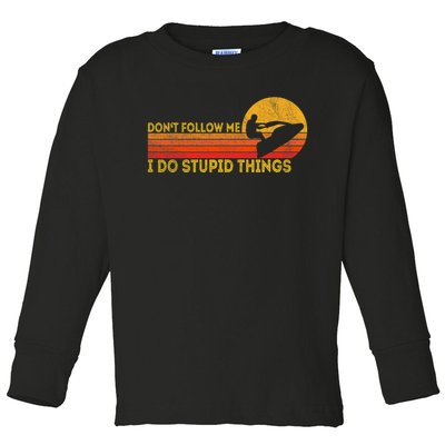 Funny Retro Jet Ski Jetski Jet skier Vintage Toddler Long Sleeve Shirt