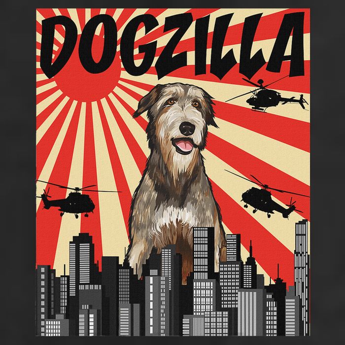 Funny Retro Japanese Dogzilla Irish Wolfhound Cool Comfort Performance Bucket Hat