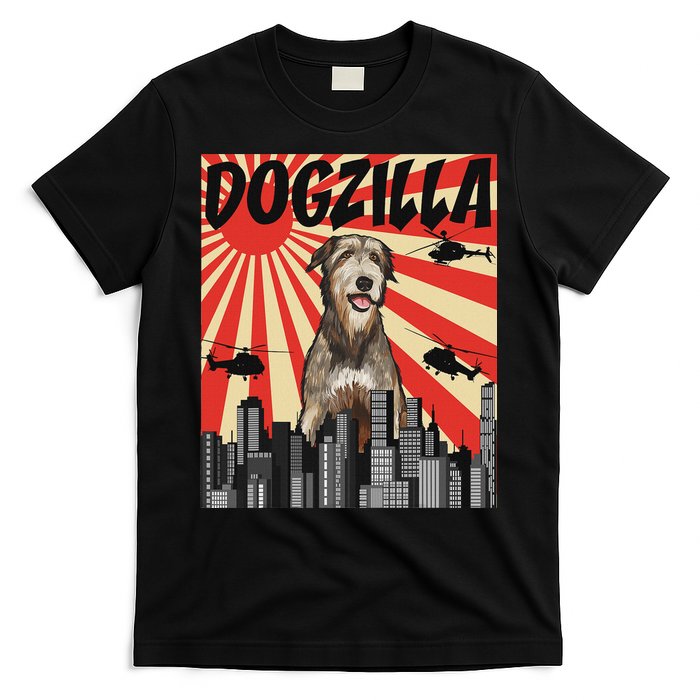Funny Retro Japanese Dogzilla Irish Wolfhound T-Shirt