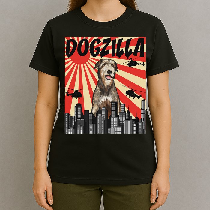 Funny Retro Japanese Dogzilla Irish Wolfhound T-Shirt