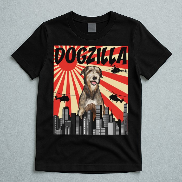 Funny Retro Japanese Dogzilla Irish Wolfhound T-Shirt