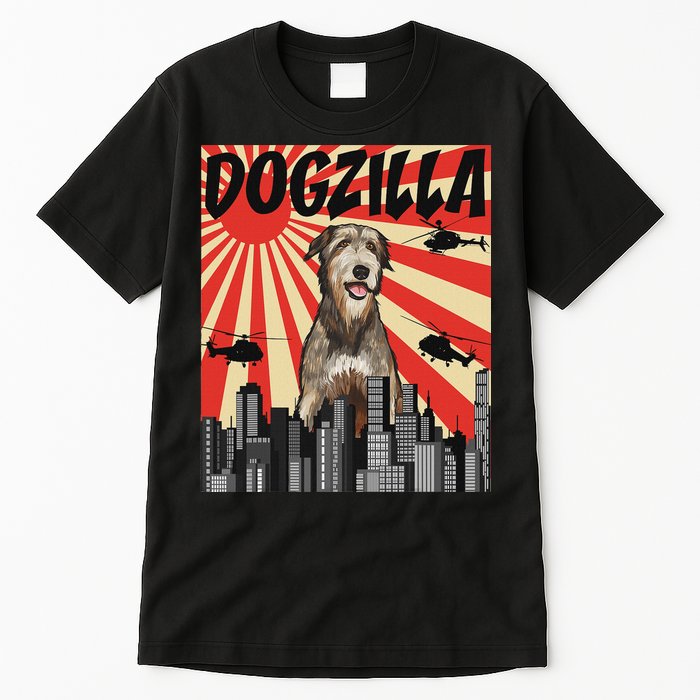 Funny Retro Japanese Dogzilla Irish Wolfhound Tall T-Shirt