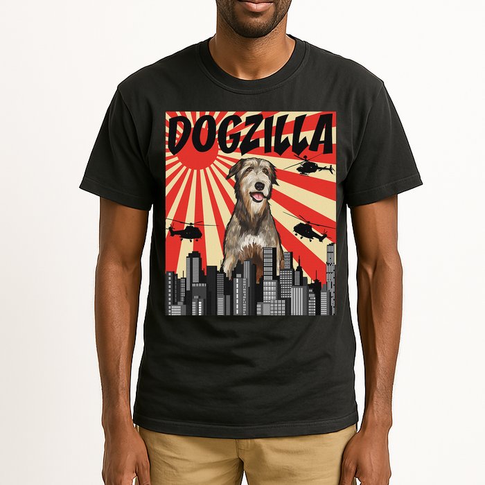 Funny Retro Japanese Dogzilla Irish Wolfhound Tall T-Shirt