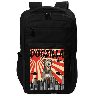 Funny Retro Japanese Dogzilla Irish Wolfhound Impact Tech Backpack