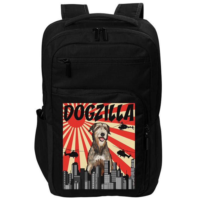 Funny Retro Japanese Dogzilla Irish Wolfhound Impact Tech Backpack