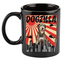 Funny Retro Japanese Dogzilla Irish Wolfhound 11oz C Handle Ceramic Mug