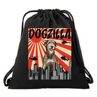 Funny Retro Japanese Dogzilla Irish Wolfhound Drawstring Bag