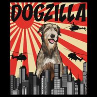 Funny Retro Japanese Dogzilla Irish Wolfhound Drawstring Bag
