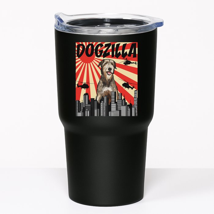 Funny Retro Japanese Dogzilla Irish Wolfhound Tumbler