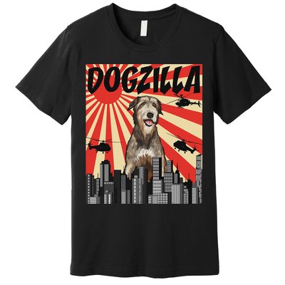 Funny Retro Japanese Dogzilla Irish Wolfhound Premium T-Shirt