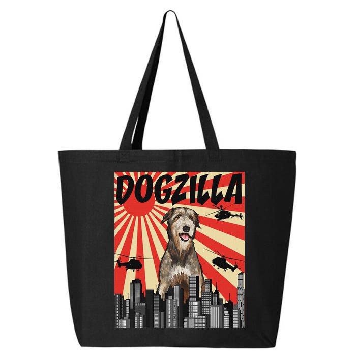 Funny Retro Japanese Dogzilla Irish Wolfhound 25L Jumbo Tote