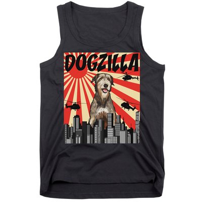 Funny Retro Japanese Dogzilla Irish Wolfhound Tank Top