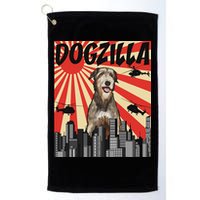 Funny Retro Japanese Dogzilla Irish Wolfhound Golf Towel
