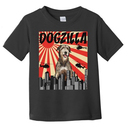 Funny Retro Japanese Dogzilla Irish Wolfhound Toddler T-Shirt