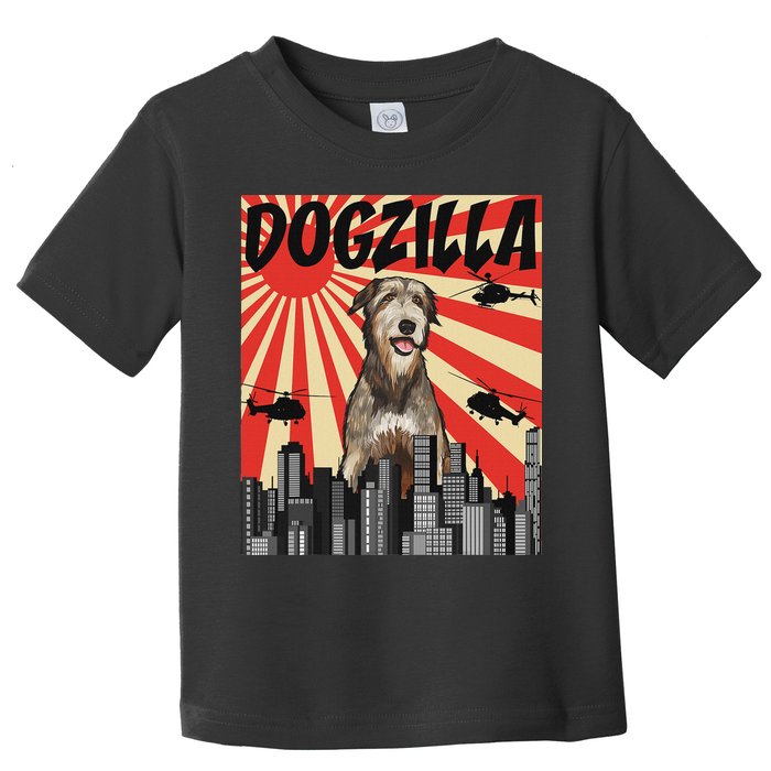 Funny Retro Japanese Dogzilla Irish Wolfhound Toddler T-Shirt