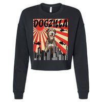 Funny Retro Japanese Dogzilla Irish Wolfhound Cropped Pullover Crew