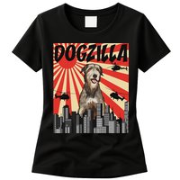 Funny Retro Japanese Dogzilla Irish Wolfhound Womens T-Shirt