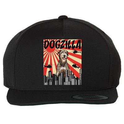 Funny Retro Japanese Dogzilla Irish Wolfhound Wool Snapback Cap