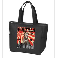 Funny Retro Japanese Dogzilla Irish Wolfhound Zip Tote Bag