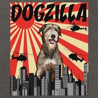 Funny Retro Japanese Dogzilla Irish Wolfhound Cotton Canvas Backpack