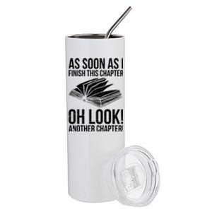 Funny Reading Just One More Chapter Book Lover Design Meaningful Gift Stainless Steel Tumbler