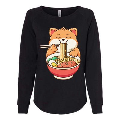 Fox Ra Japanese Noodles Cute Kawaii Anime Womens California Wash Sweatshirt