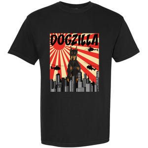 Funny Retro Japanese Dogzilla Doberman Pinscher Garment-Dyed Heavyweight T-Shirt