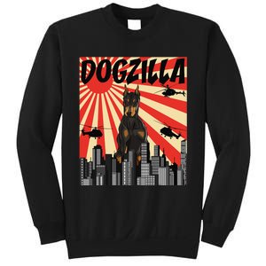 Funny Retro Japanese Dogzilla Doberman Pinscher Sweatshirt