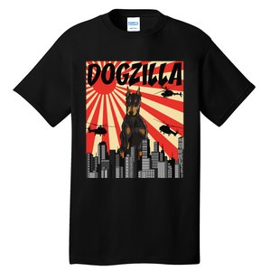 Funny Retro Japanese Dogzilla Doberman Pinscher Tall T-Shirt