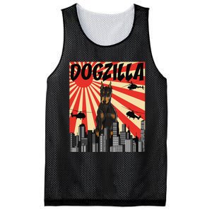 Funny Retro Japanese Dogzilla Doberman Pinscher Mesh Reversible Basketball Jersey Tank