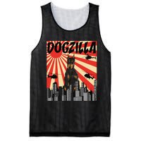 Funny Retro Japanese Dogzilla Doberman Pinscher Mesh Reversible Basketball Jersey Tank