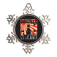 Funny Retro Japanese Dogzilla Doberman Pinscher Metallic Star Ornament