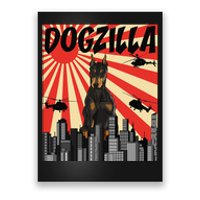 Funny Retro Japanese Dogzilla Doberman Pinscher Poster