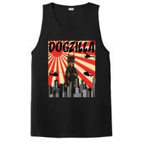 Funny Retro Japanese Dogzilla Doberman Pinscher PosiCharge Competitor Tank