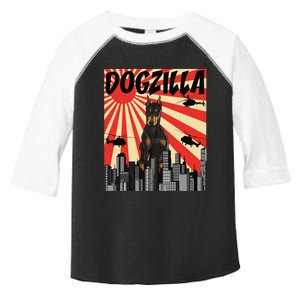 Funny Retro Japanese Dogzilla Doberman Pinscher Toddler Fine Jersey T-Shirt