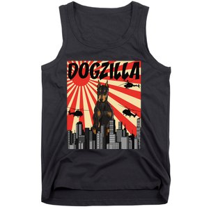 Funny Retro Japanese Dogzilla Doberman Pinscher Tank Top