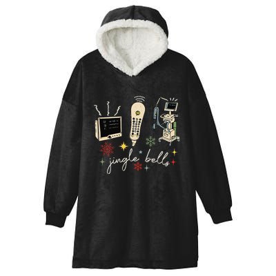 Funny Retro Jingle Bells Sonography Ultrasound Christmas Hooded Wearable Blanket