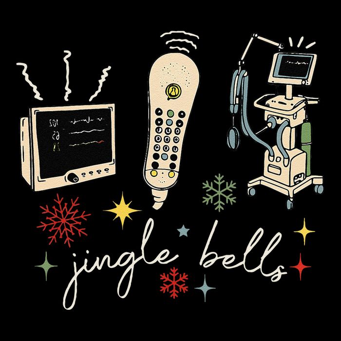 Funny Retro Jingle Bells Sonography Ultrasound Christmas Kids T-Shirt