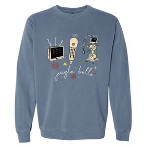 Funny Retro Jingle Bells Sonography Ultrasound Christmas Garment-Dyed Sweatshirt