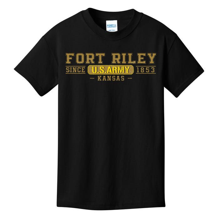 Fort Riley Kansas Army Base Big Red One Kids T-Shirt