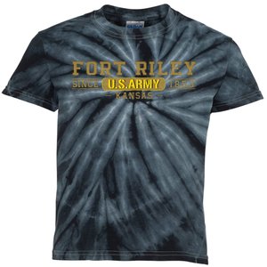 Fort Riley Kansas Army Base Big Red One Kids Tie-Dye T-Shirt